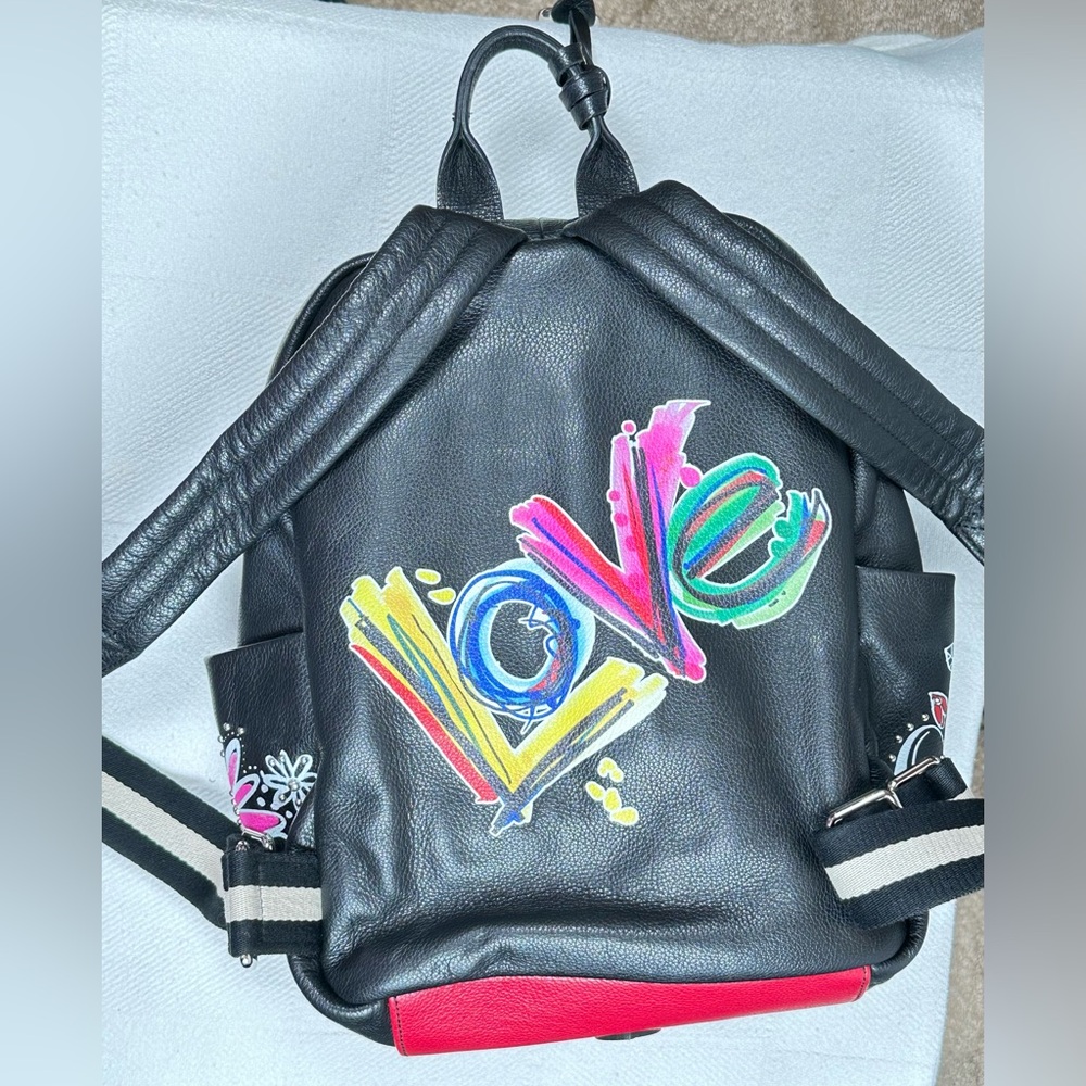 NWOT Limited Edition Brighton Scribble Garden Love Backpack (Leather) & pouch - Picture 2 of 10